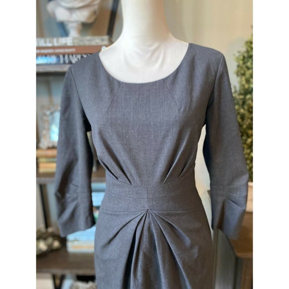 (Sold) Lafayette 148 NY GRAY Gathered Waist Sheath - Picture 4 of 11